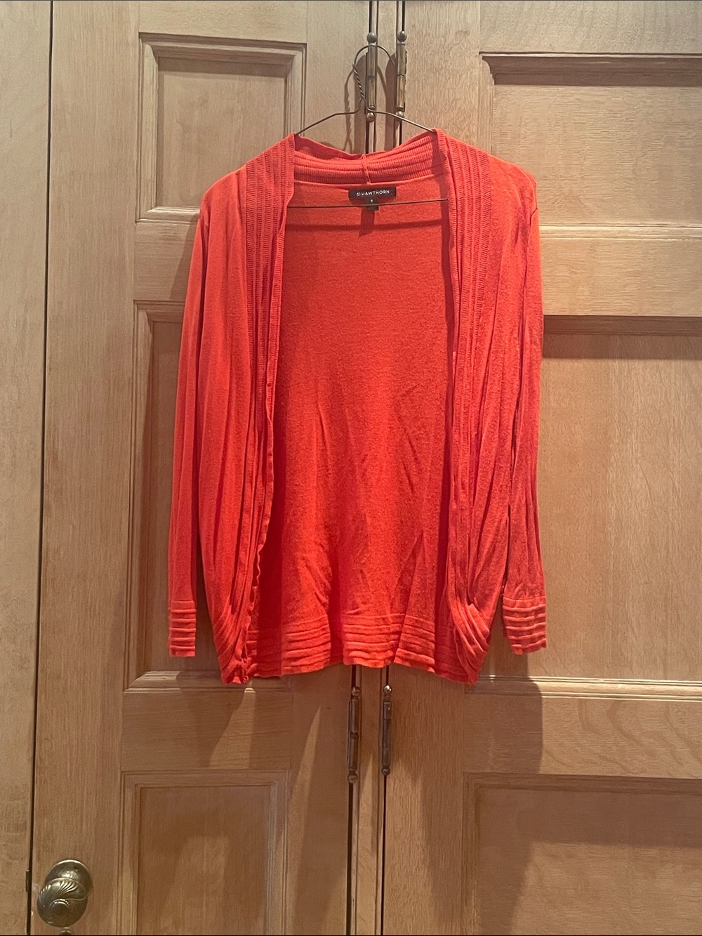 41 Hawthorn Open-Front Cardigan in Vibrant Orange